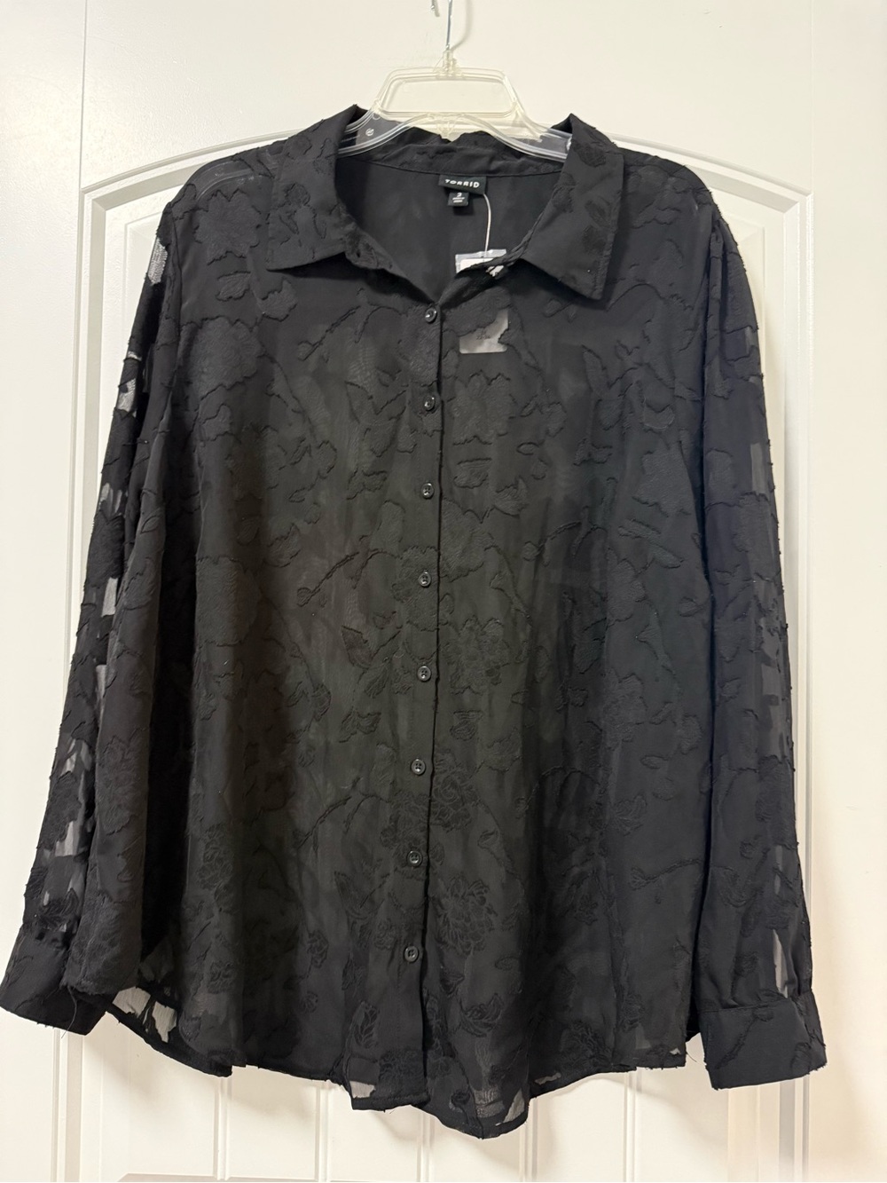 NWT Torrid Floral Burn Out Button Up Blouse